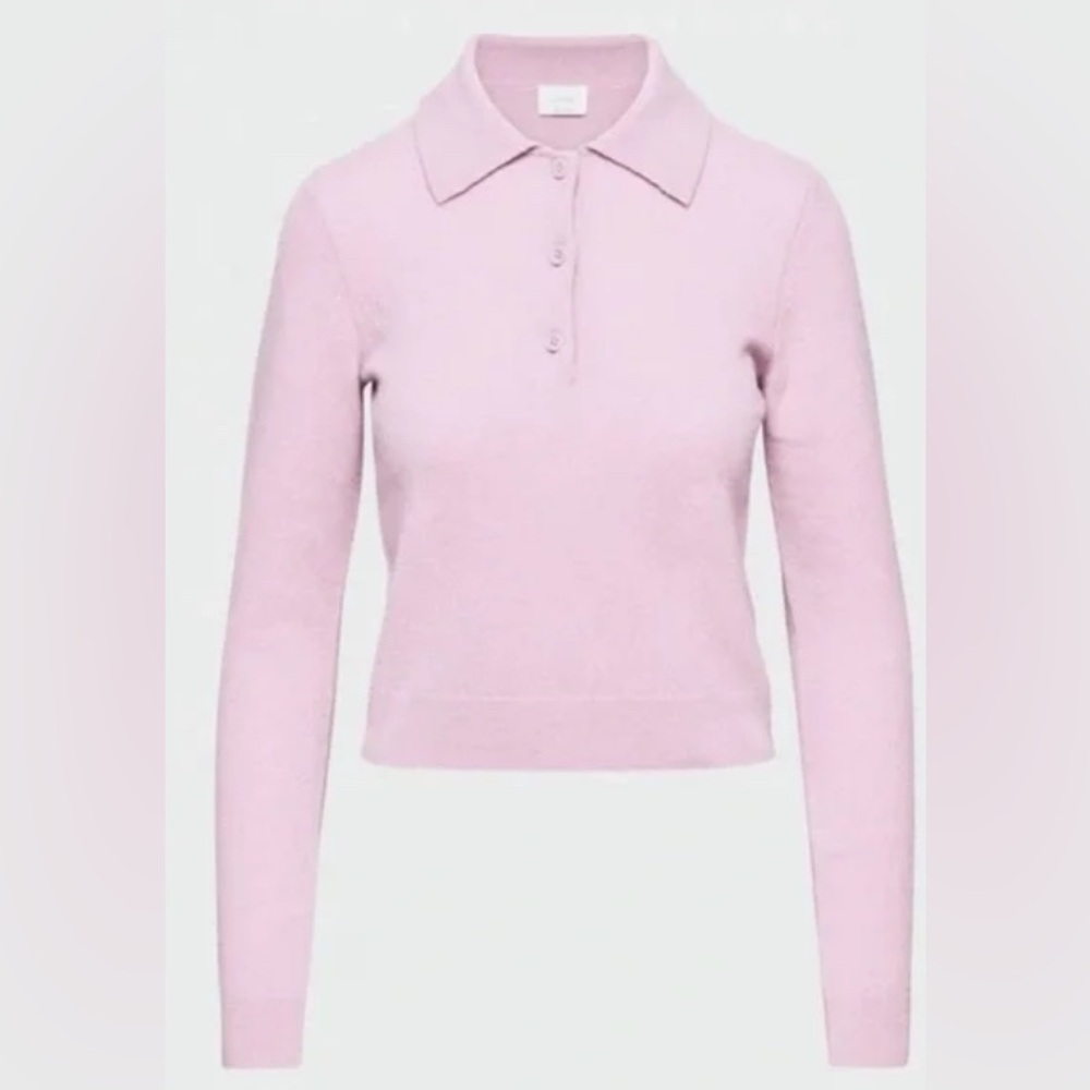 Aritzia Wilfred Liteluxe cashmere Florence sweater size medium chalk pink